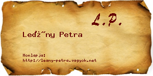 Leány Petra névjegykártya